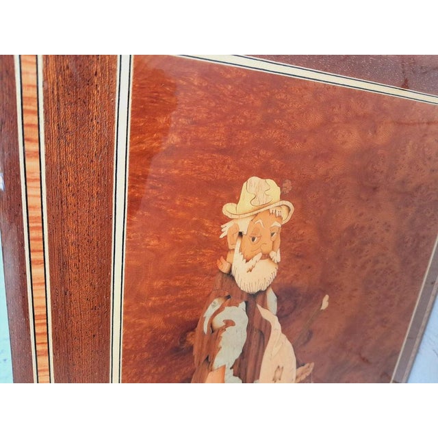 Vintage Italian Inlaid Marquetry Wall Art, 1960 For Sale - Image 14 of 18