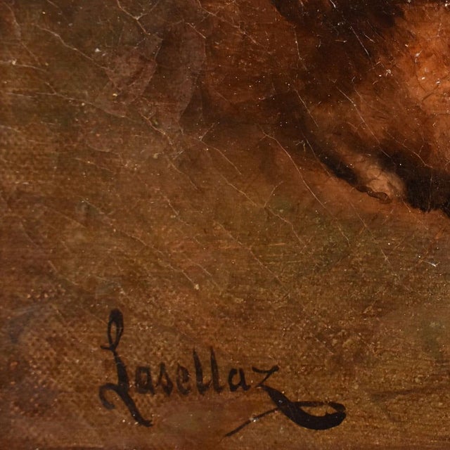 Gustave François Lasellaz, Interior Scene, 1800s, Oil on Canvas, Framed For Sale - Image 10 of 12