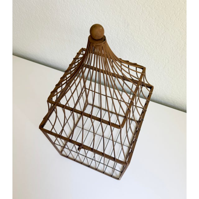 Mid-Century Modern 1960s Iron Pagoda Birdcage For Sale - Image 3 of 9