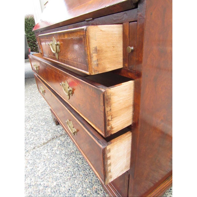 Antique English Burl Walnut Desk For Sale - Image 16 of 18