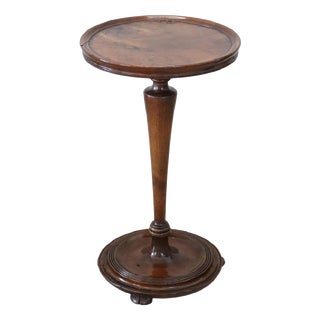 20th Century Round Walnut Pedestal Table For Sale