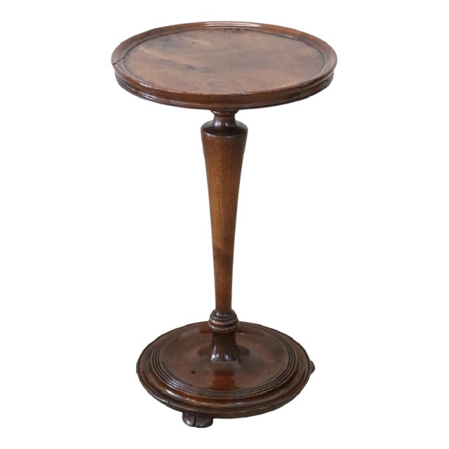 20th Century Round Walnut Pedestal Table For Sale