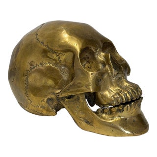 Bronze Modernist Skull Sculpture, 1980s For Sale