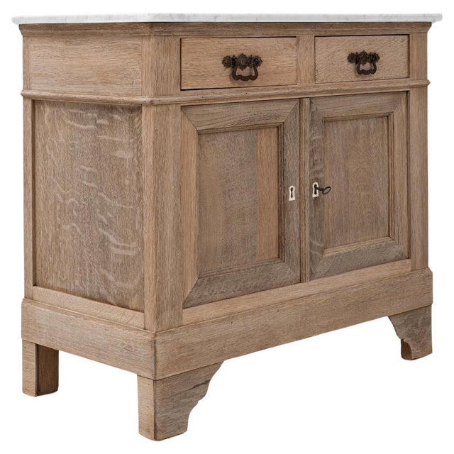 1900s French Louis Philippe Oak Buffet With Marble Top For Sale - Image 16 of 18