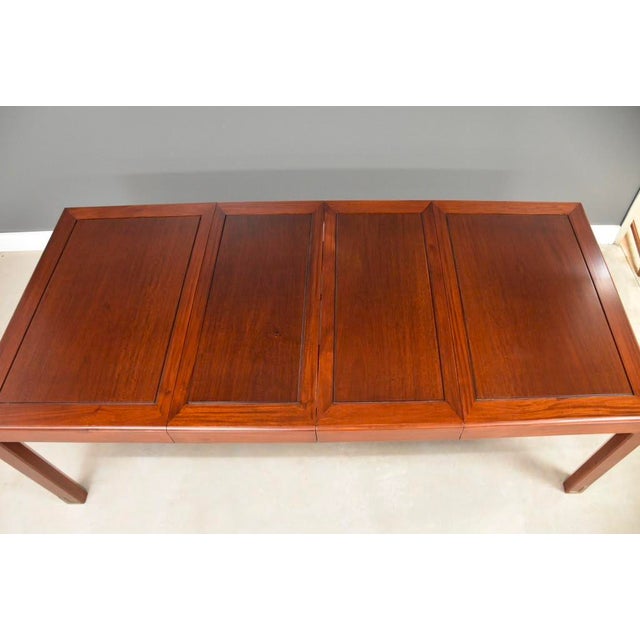 1990s Vintage Solid Mahogany and Brass Dining Table For Sale - Image 5 of 13
