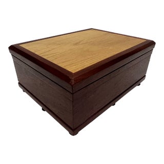 Vintage Two Tone Decorative Wood Box For Sale