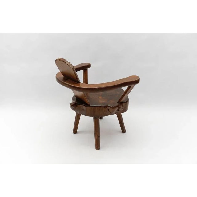 Wood Mid-Century Modern French Wooden Armchair attributed to Pierre Chapo, 1960s For Sale - Image 7 of 13