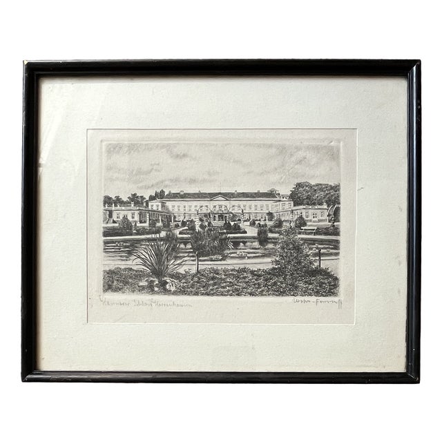 Wester-Fomm, Hannover Schloss Herrenhausen, 1909, Etching, Framed For Sale