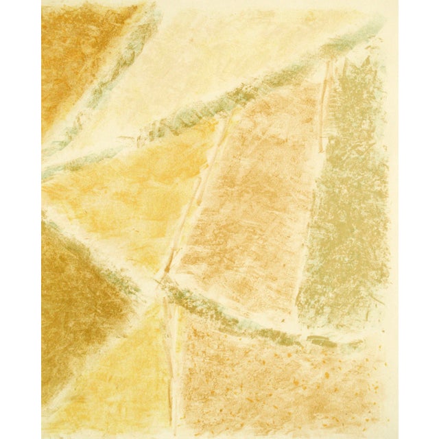 "Grusgrav", Mid Century Modern Danish Color-Field Abstract in Yellow, 36/80 by Frede Christoffersen For Sale - Image 4 of 9