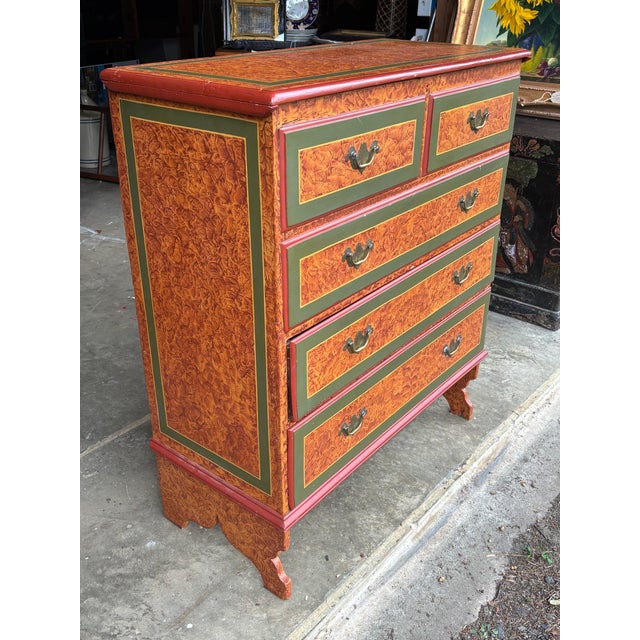 American 19th C. American Artisan Painted Mule Chest of Drawers For Sale - Image 3 of 18