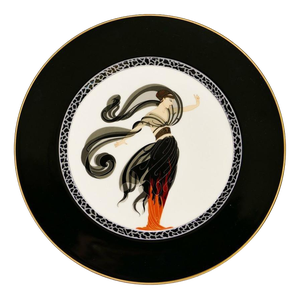 Flames D'Amour Porcelain Plate by Erté, Japan, 1985