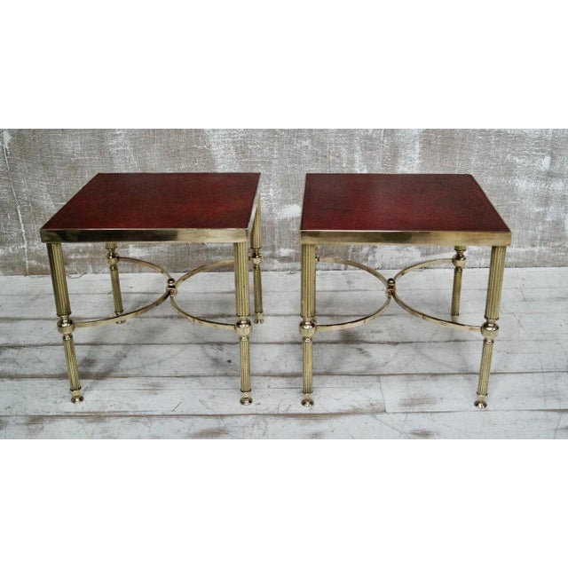 Antique Brass Side Tables, 1900, Set of 2 For Sale - Image 4 of 12