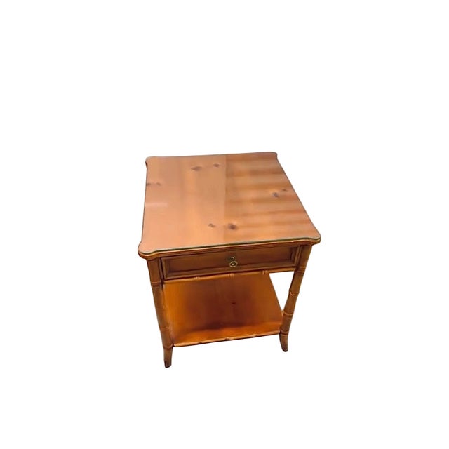 1970s Pair of Vintage Faux Bamboo Chinoiserie Nightstands by Baker Furniture For Sale - Image 9 of 9