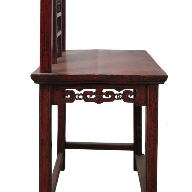 Pair Antique Chinese Blue Eye Side Chairs For Sale - Image 11 of 12