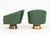 Animal Skin Borgade Green Leather Swivel Tub Chairs, Pair For Sale - Image 7 of 7