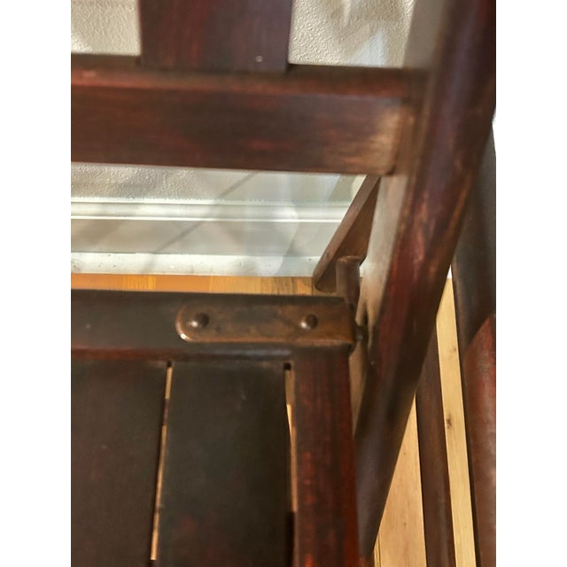 Pair of Early 20th Century American Arts & Crafts Mission Style Solid Oak Folding Chairs, Circa 1915–1925 For Sale - Image 9 of 12