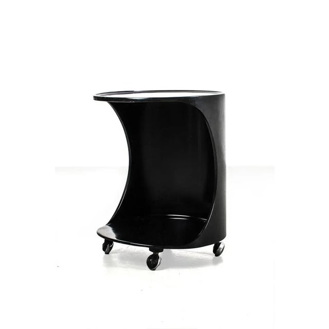 Black Side Table on Wheels For Sale - Image 9 of 9
