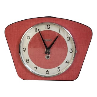 Kitchen Clock in Red Formica from Bayard, 1950s For Sale