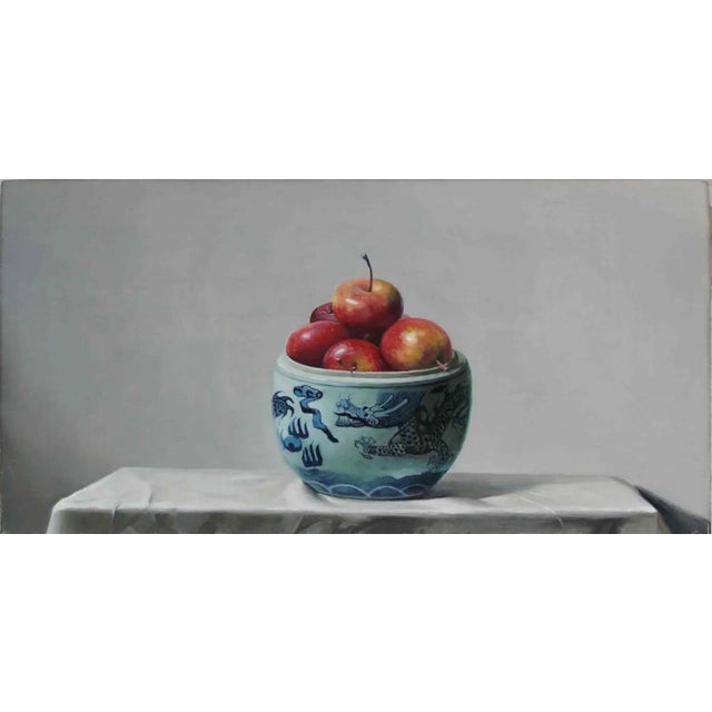 Original work by the chinese painter Zhang Wei Guang, also called "Mirror". Realized in the early 2000s. In excellent...