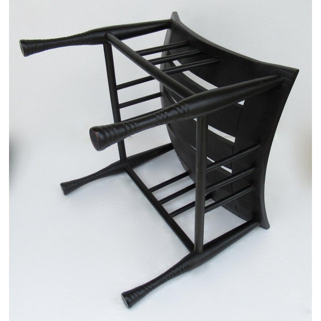 Early C.1920's Liberty & Co. Attr. Anglo-English Egyptian-Revival Thebes Stool Original Ebony Finish For Sale - Image 15 of 18