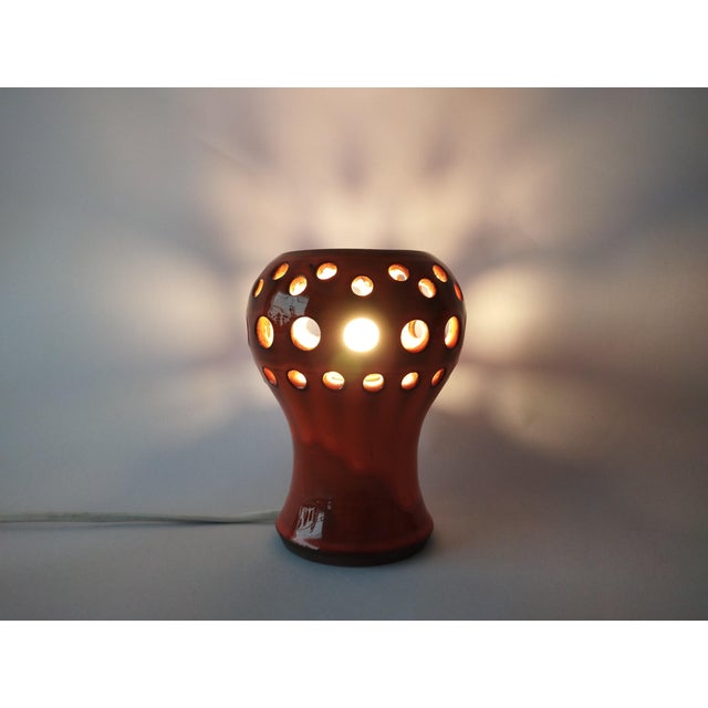 Small Ceramic Table Lamp by Johan Ove Brandels, Sweden, 1970s For Sale - Image 4 of 11
