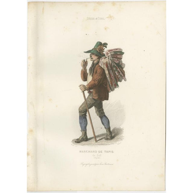 Alpine Trades and Folk Costume Engravings, 1850, Engraving For Sale - Image 6 of 9