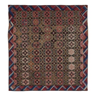 Mid-19th-Century Antique English Needlepoint Rug, Floral Trellises - Rug & Kilim For Sale