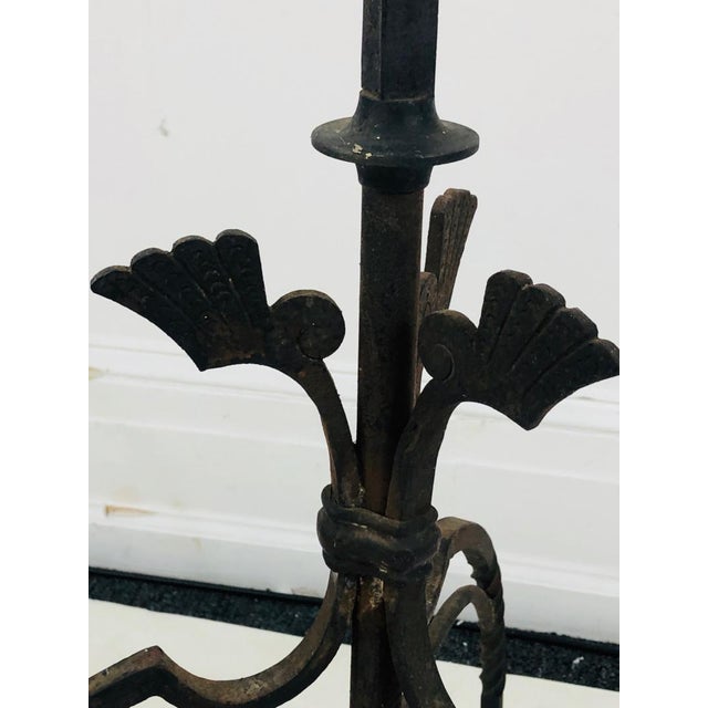 Metal 1900s Arts and Crafts Forged Iron Floor Lamp For Sale - Image 7 of 10