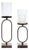 Modern Metal Candle Holder with Glass Hurricane (Set of 2) For Sale