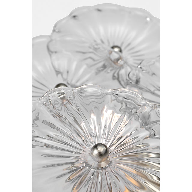 Chrome Julie Neill for Visual Comfort Signature Gianna 21" Layered Sconce in Burnished Silver Leaf with Clear Glass For Sale - Image 8 of 13