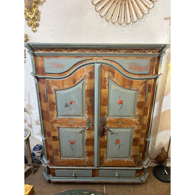 Austrian Wedding Armoire, 18th Century For Sale - Image 13 of 18