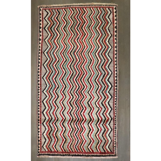 Early 21st Century Modern Persian Chevron Rug rug no.j4795 For Sale - Image 5 of 8