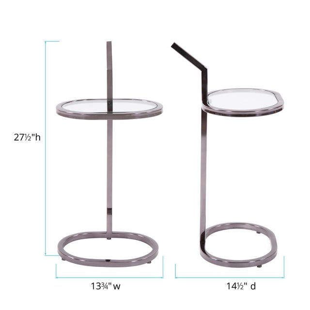 Silver Oval Stainless Steel Drink Table For Sale - Image 8 of 9