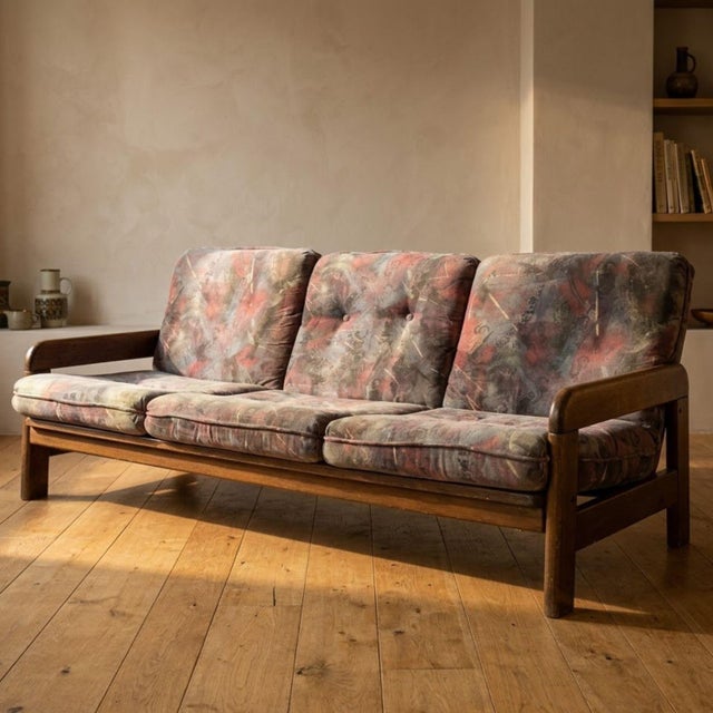 Vintage Sofa in Wooden Frame, 1970s For Sale - Image 10 of 10