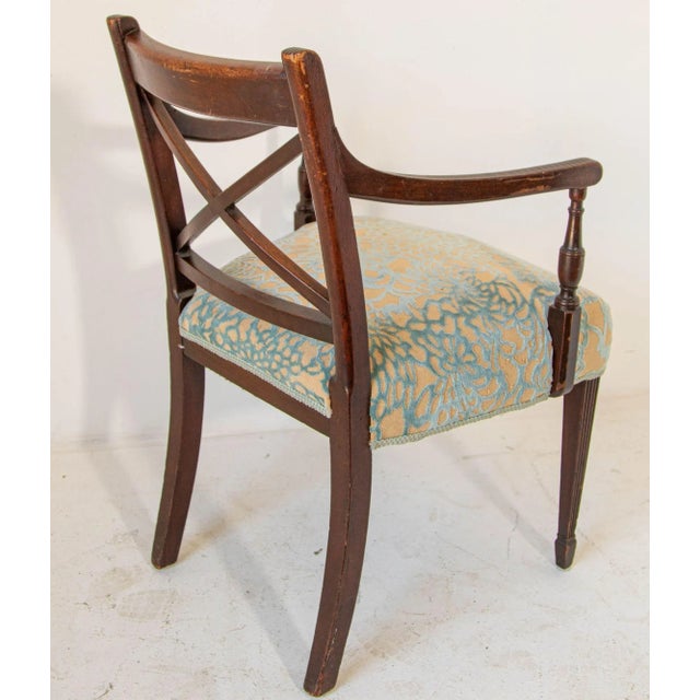 Vintage Carved Wood Side Chair Hollywood Regency English Style For Sale - Image 4 of 13