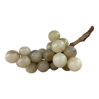 Mid-Century Vintage Hand Carved Alabaster Grape Cluster For Sale