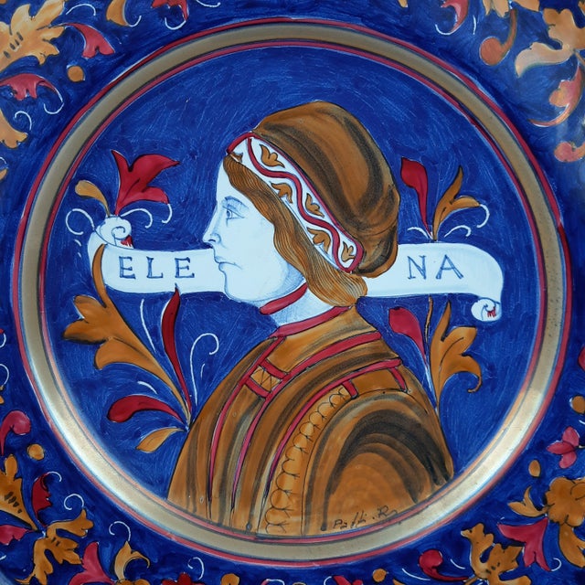 Hand-Painted Luster Majolica Plate by Elena R. Paffi for Gualdo Tadino, 1960s For Sale - Image 3 of 12