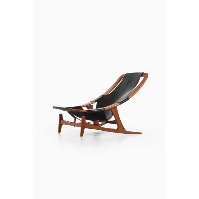 Black Holmenkollen Brass & Leather Lounge Chair by Arne Tidemand-Ruud for Norcraft, 1960s For Sale - Image 8 of 13