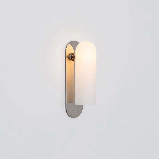 Metal Odyssey Wall Sconce Large Polished Nickel For Sale - Image 7 of 12