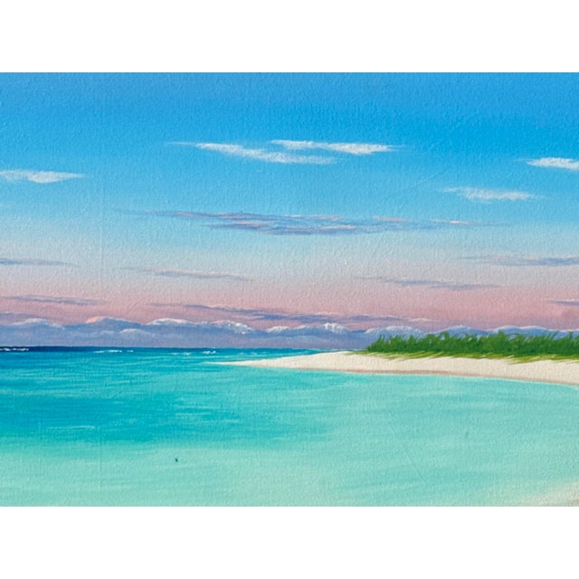 36” × 24” Original Turks & Caicos Coastal Painting by Alexis St. James An original acrylic painting by Alexis St. James, a...