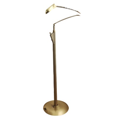 Tall Modernist Golden Height Adjustable Floor Lamp, 1970s For Sale