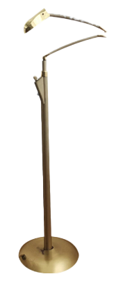 Tall Modernist Golden Height Adjustable Floor Lamp, 1970s