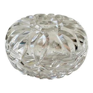 Vintage Lead Crystal Trinket Box by RCR Royal Crystal Rock, Italy | Covered Jewelry Dish