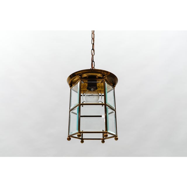 Gold Light Cut Glass and Brass Ceiling Lamp in the Style of Adolf Loos Lobmeyr, Austria, 1930s For Sale - Image 8 of 18