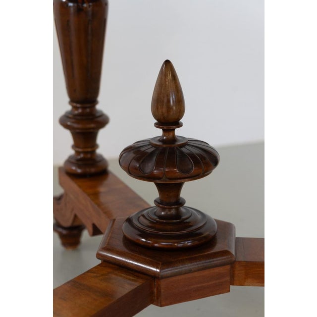 Antique Danish Hexagonal Walnut Burl Center Table, 1880s For Sale - Image 6 of 18