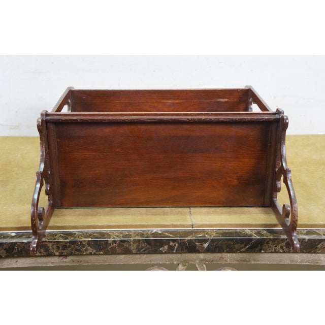 Mid 20th Century Chinese Chippendale Mahogany Fretwork Mirrored Hanging Curio Shelf Rack 24" For Sale - Image 12 of 17