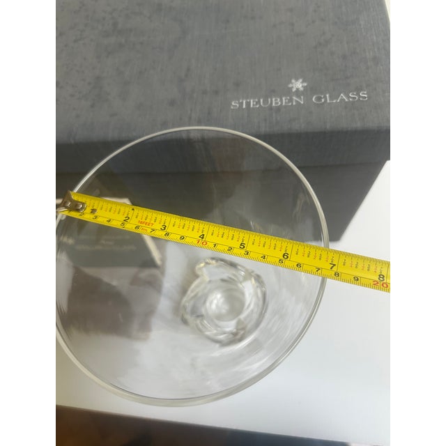 1950s Steuben Vintage 1958 Donald Pollard MCM Art Glass "Whirpool" Vase 11.25" Tall # 8087-St in Original Box For Sale - Image 5 of 18