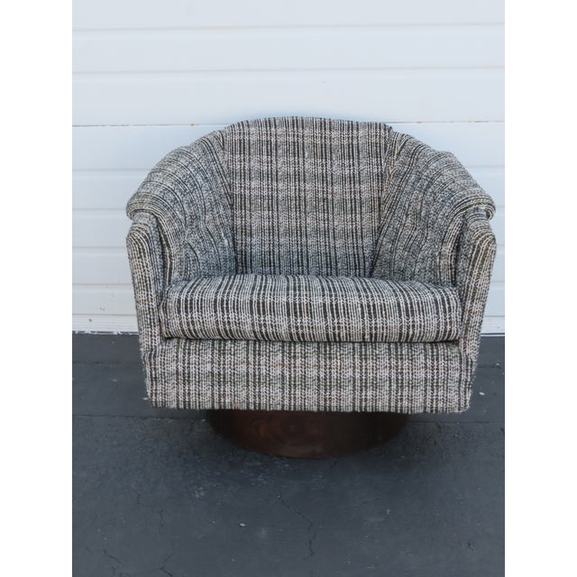 Wood Carsons Milo Baughman Style Mid Century Modern Swivel Side Chairs a Pair 6423 For Sale - Image 7 of 18