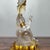White Vintage Liuli Crystal Lotus Guanyin Statue With Gilt Accents and Original Silk Box For Sale - Image 8 of 9