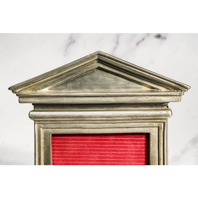 This handsome vintage Taitù Italy pewter picture frame, circa 2000, combines substantial Italian craftsmanship with the...